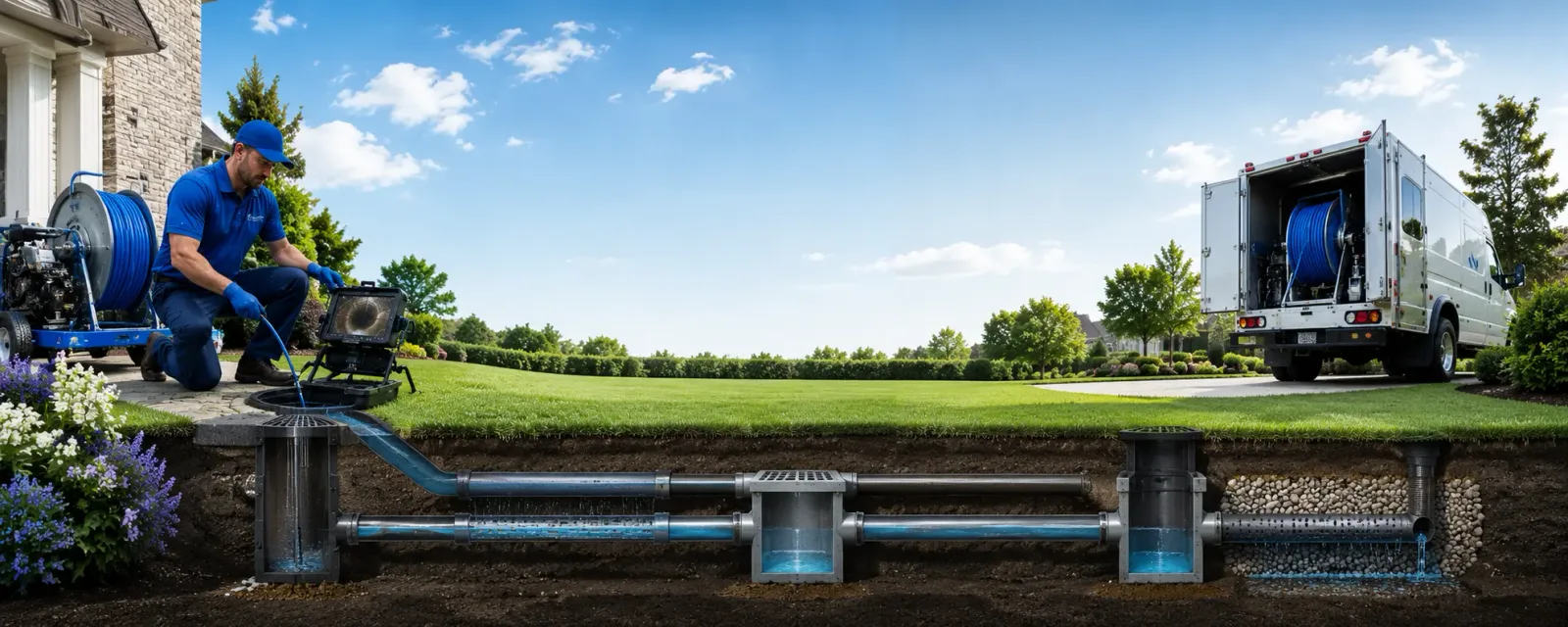 Outdoor drain cleaning information for Aquebogue, NY